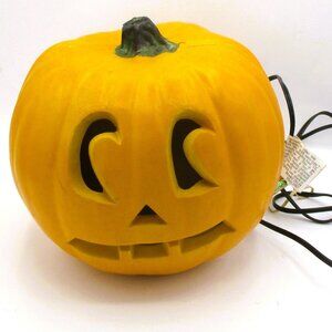 Vtg Electric Jack-O-Lantern Pumpkin Light-Up Halloween Decor 10"